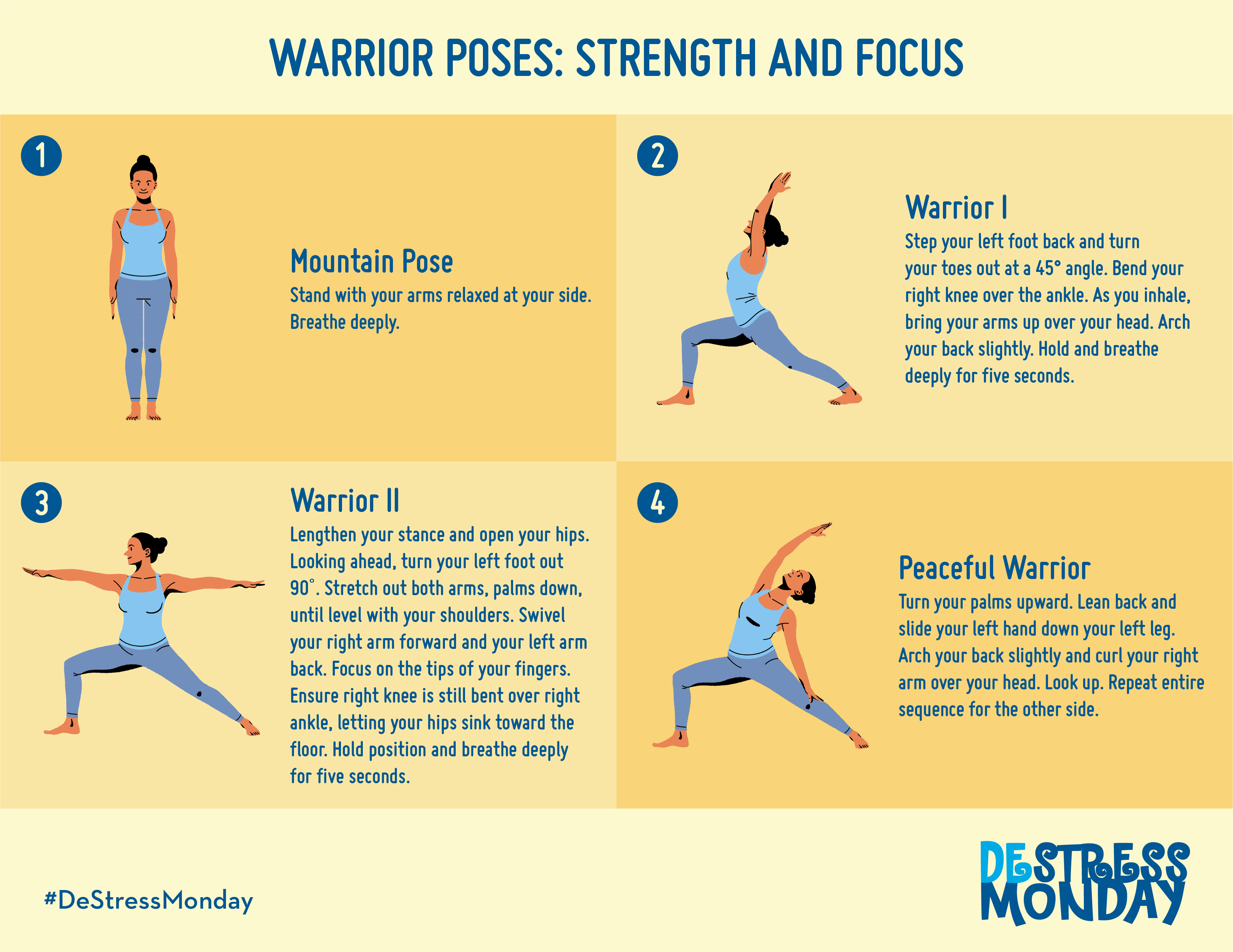 9 yoga poses for stress relief concept Royalty Free Vector, Stress Relief