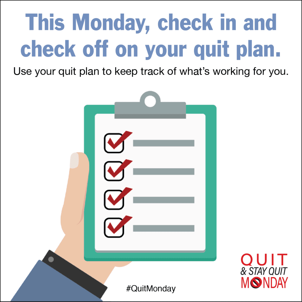 Quit & Stay Quit Monday - Check Your Quit Plan To Quit Smoking