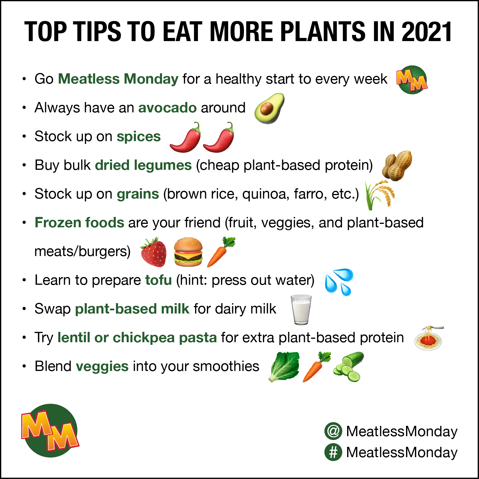 21 Ways You Can Eat More Plantbased Foods in 2021 Meatless Monday